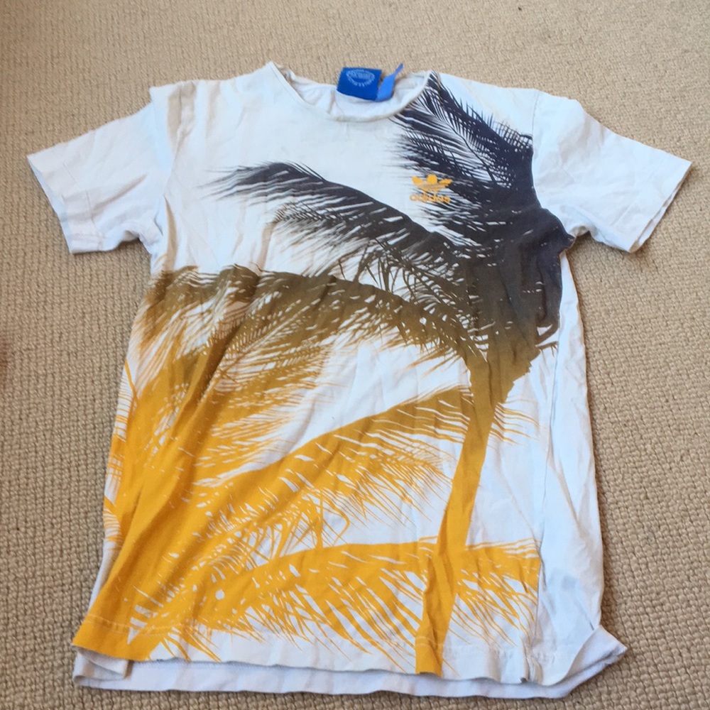 Adidas white palm tee